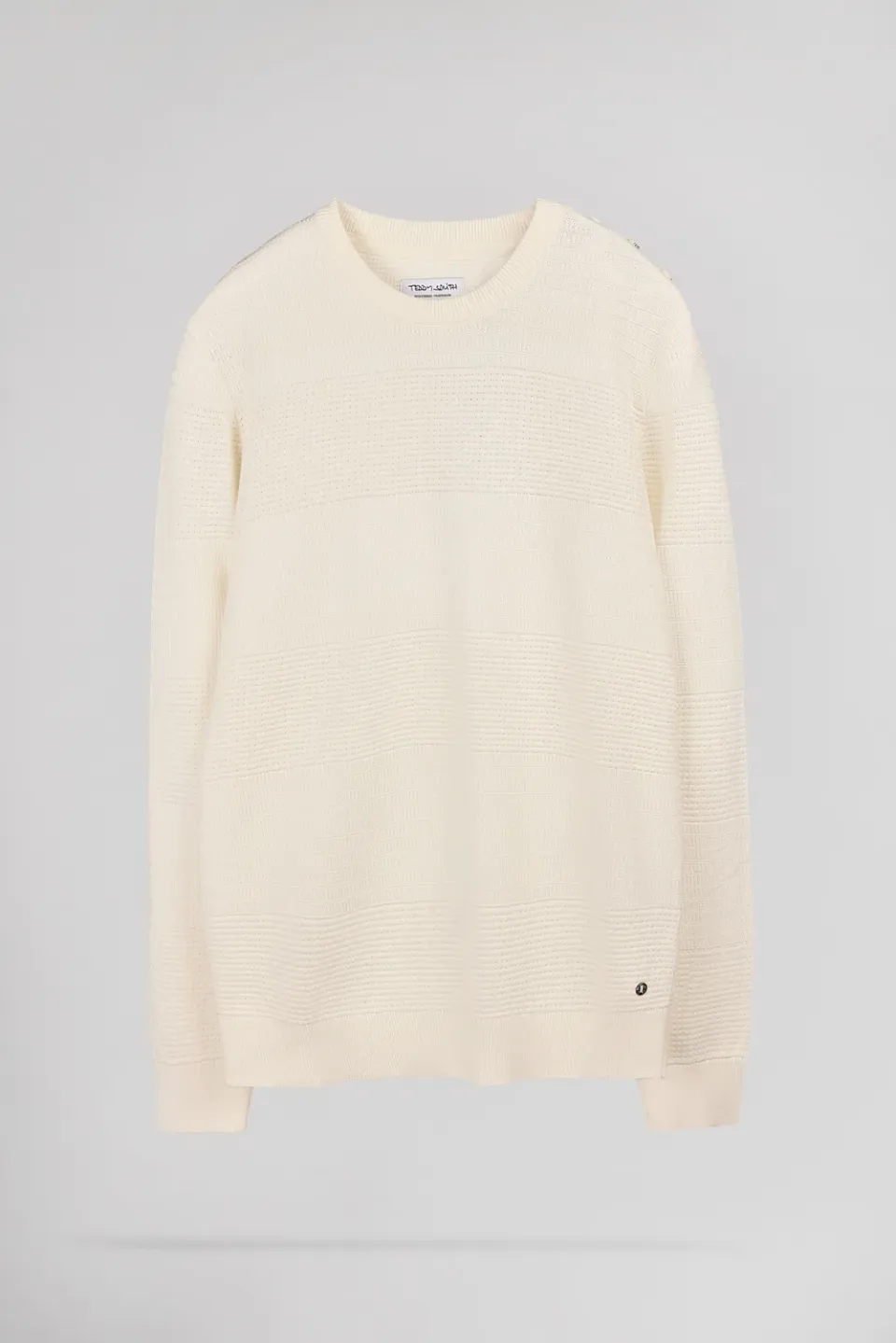 Teddy Smith P-Roni maglione uomo middle white cotone