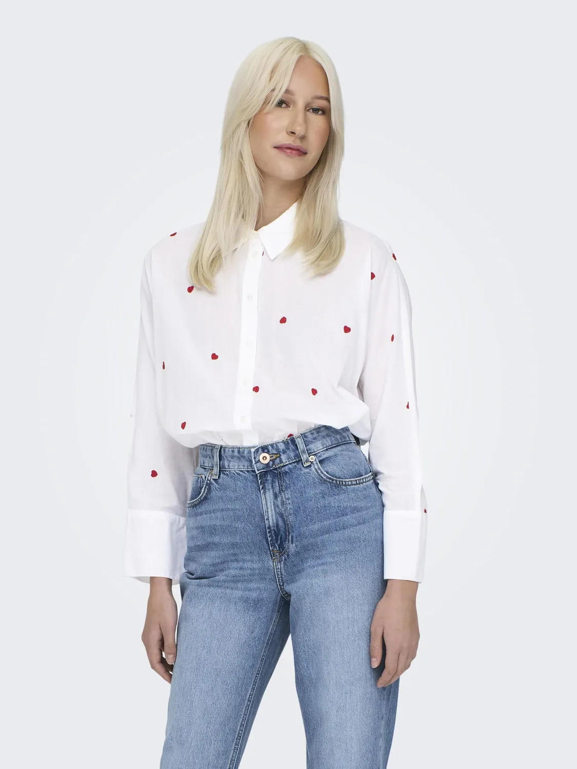 ONLY Onlnew Hemd camicia donna XS bianca cotone