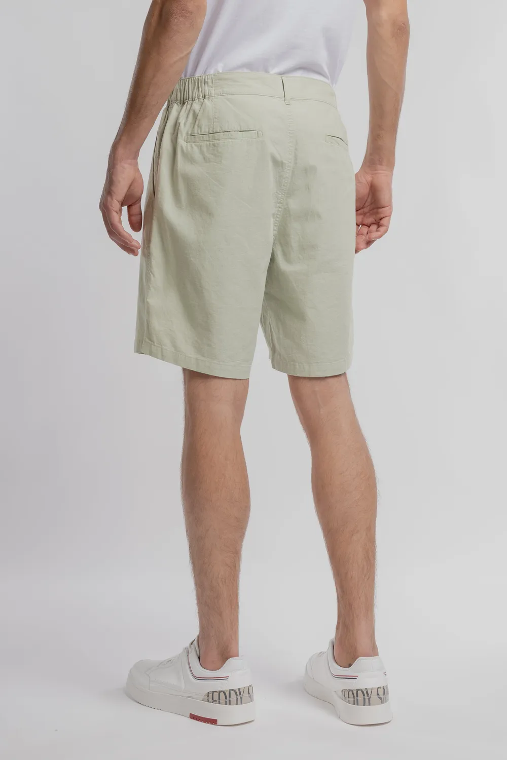 Teddy Smith S-Linen Chino shorts verde salvia uomo lino