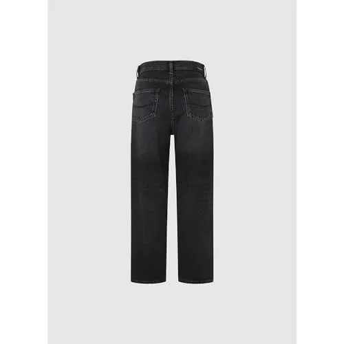 Pepe Jeans Addison Jeans Barrel Donna Nero Denim vita alta