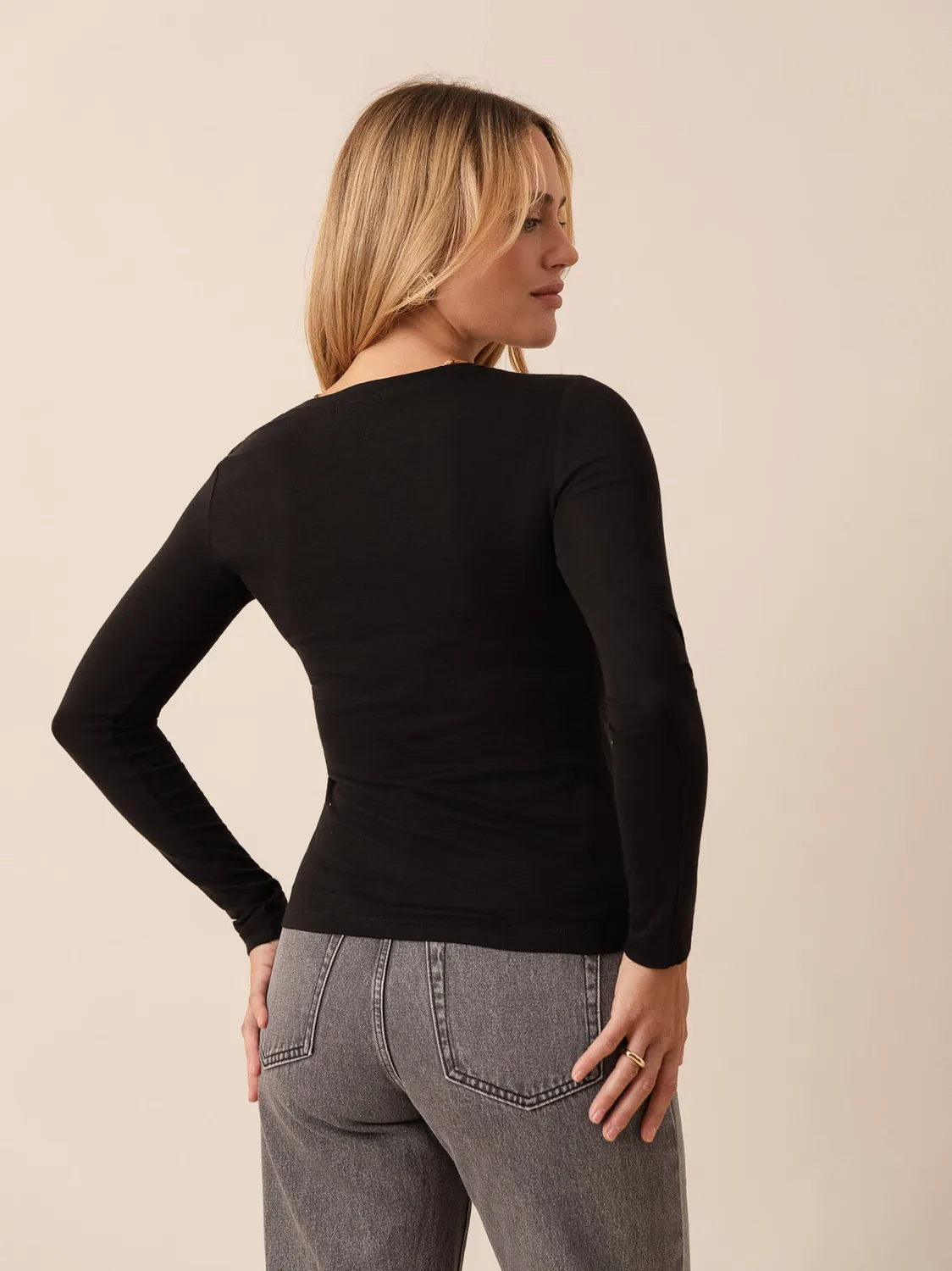 Oraije Coralie t-shirt nero lyocell traspirante