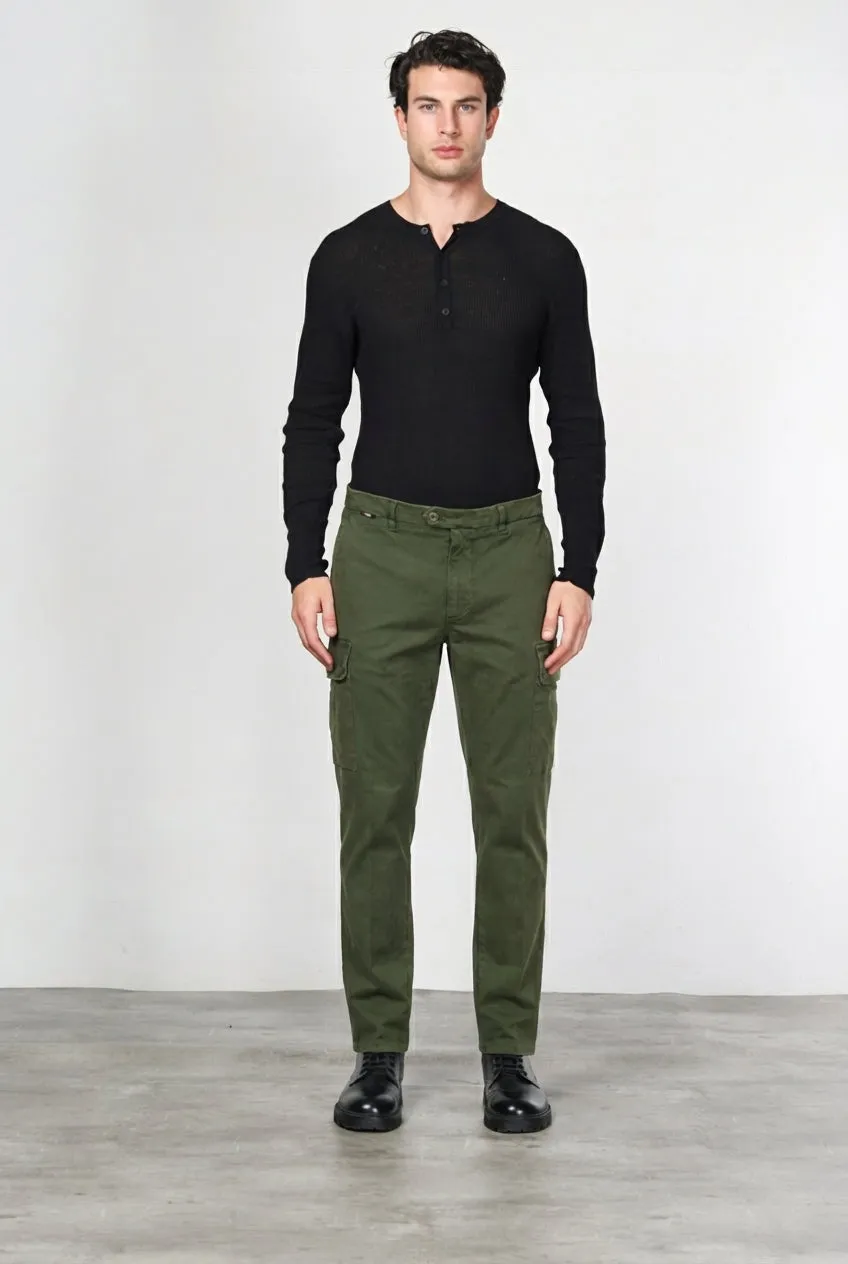 Mason's Chile pantalone cargo uomo verde carrot fit