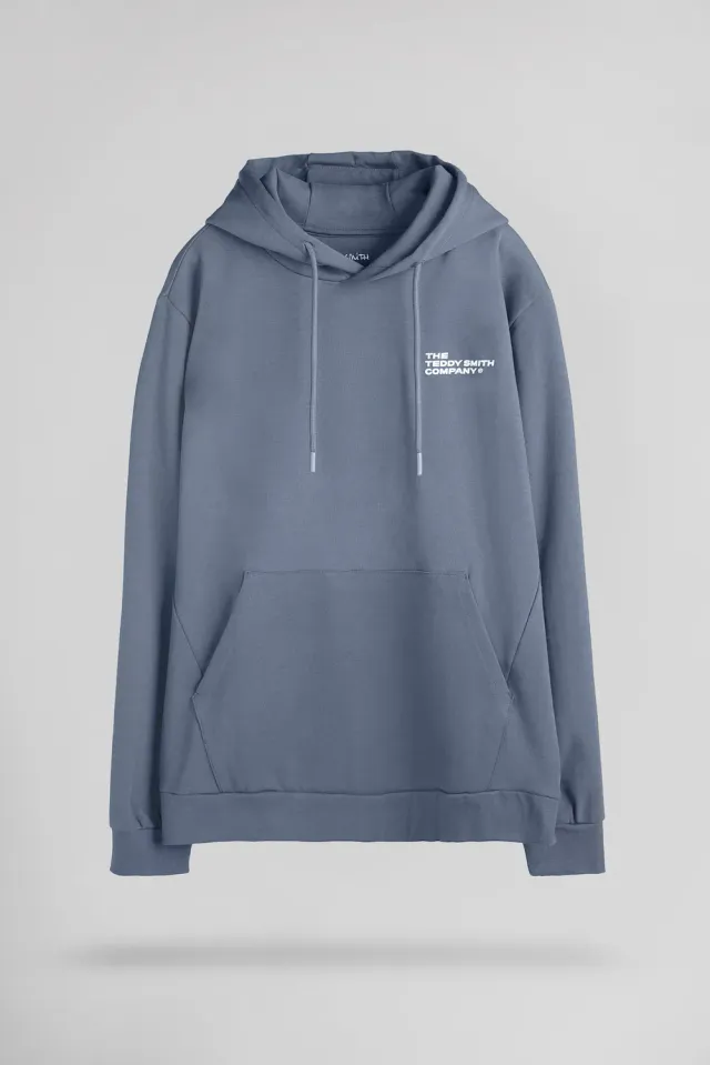 Teddy Smith S-Company Hoody felpa cappuccio grigio meteore cotone