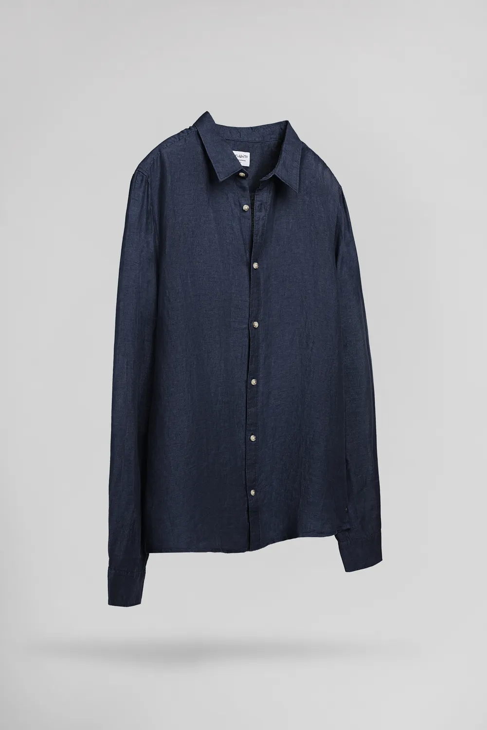 Teddy Smith C-Linen ML camicia lino blu navy regular