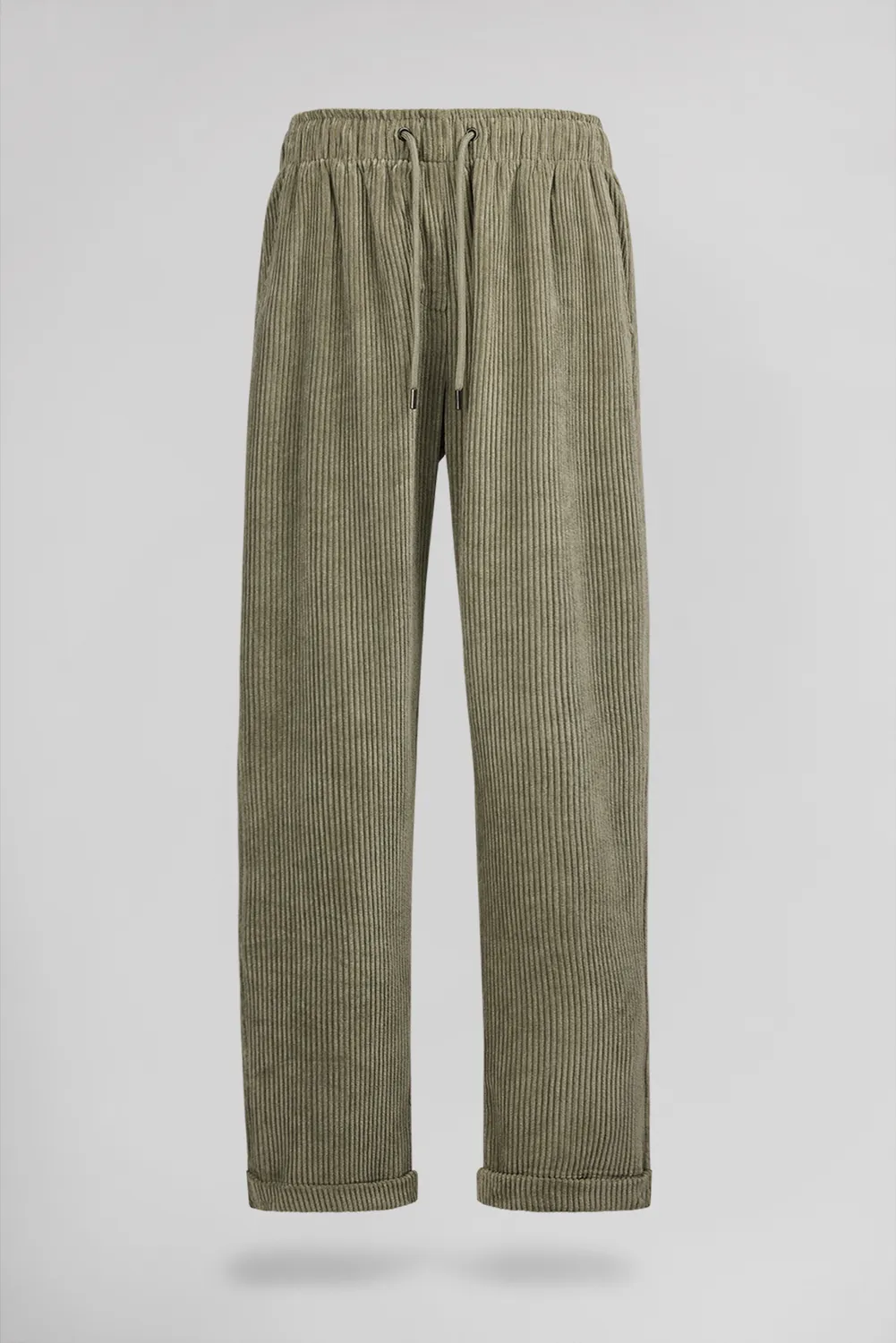 Teddy Smith Teddy Velours Pantalone Donna Kaki Velluto Costa Relaxed