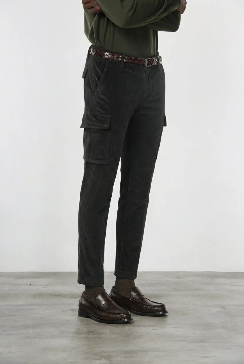 Mason's Chile pantalone cargo uomo marrone velluto extra slim