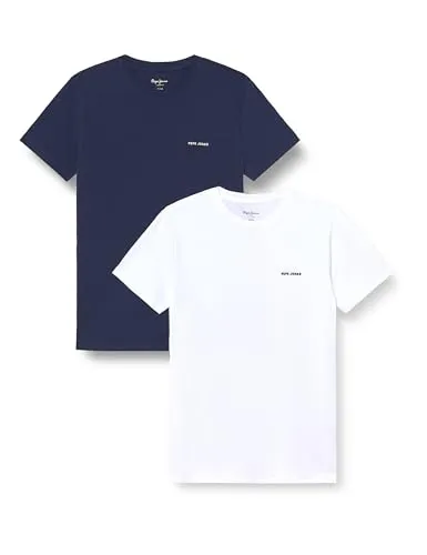 Pepe Jeans Basic Logo Stretch T-Shirt Uomo L Navy Cotone