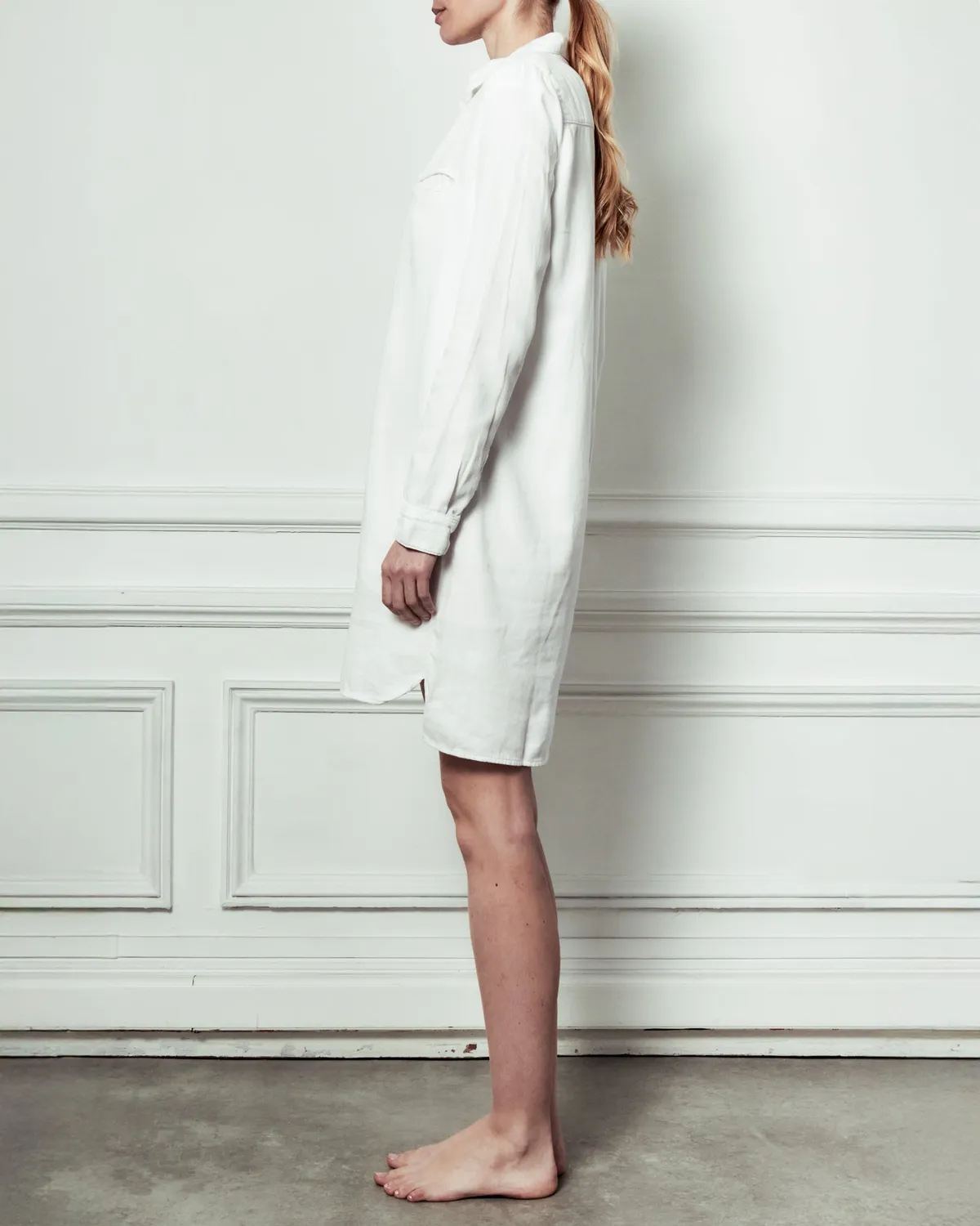 acquaverde Vicky abito bianco camicia denim