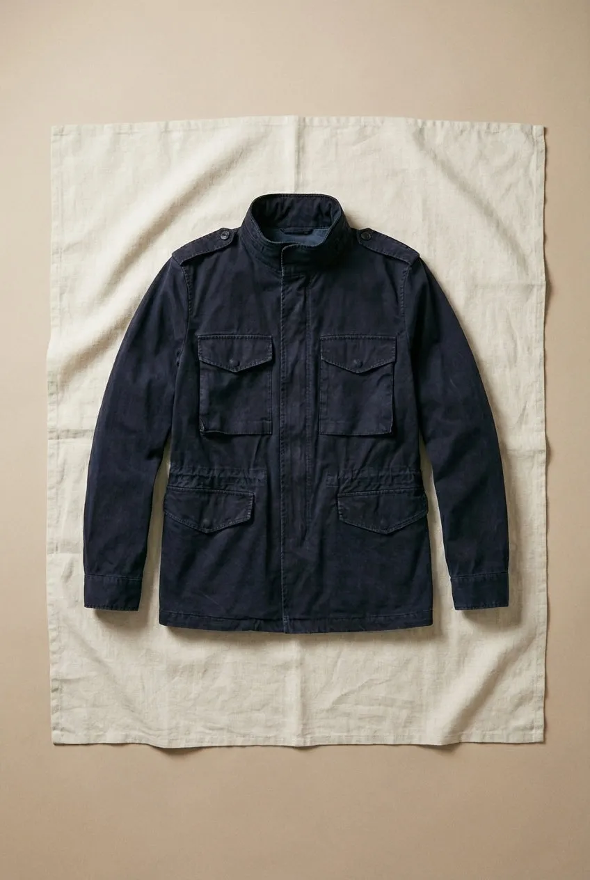 Mason's Field M74 Giubbotto Blu Notte 100% Cotone