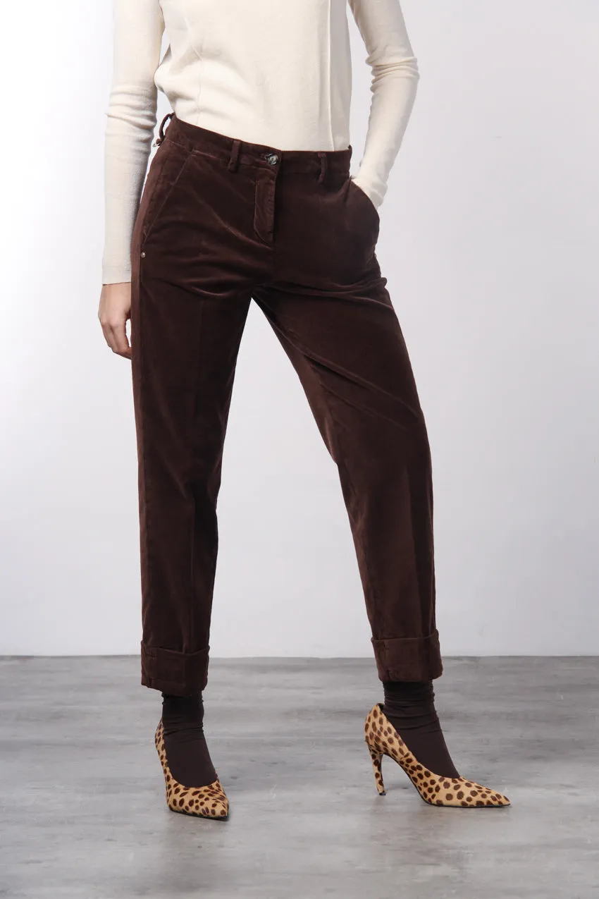 Mason's New York Carrot chino donna vinaccia velluto carrot