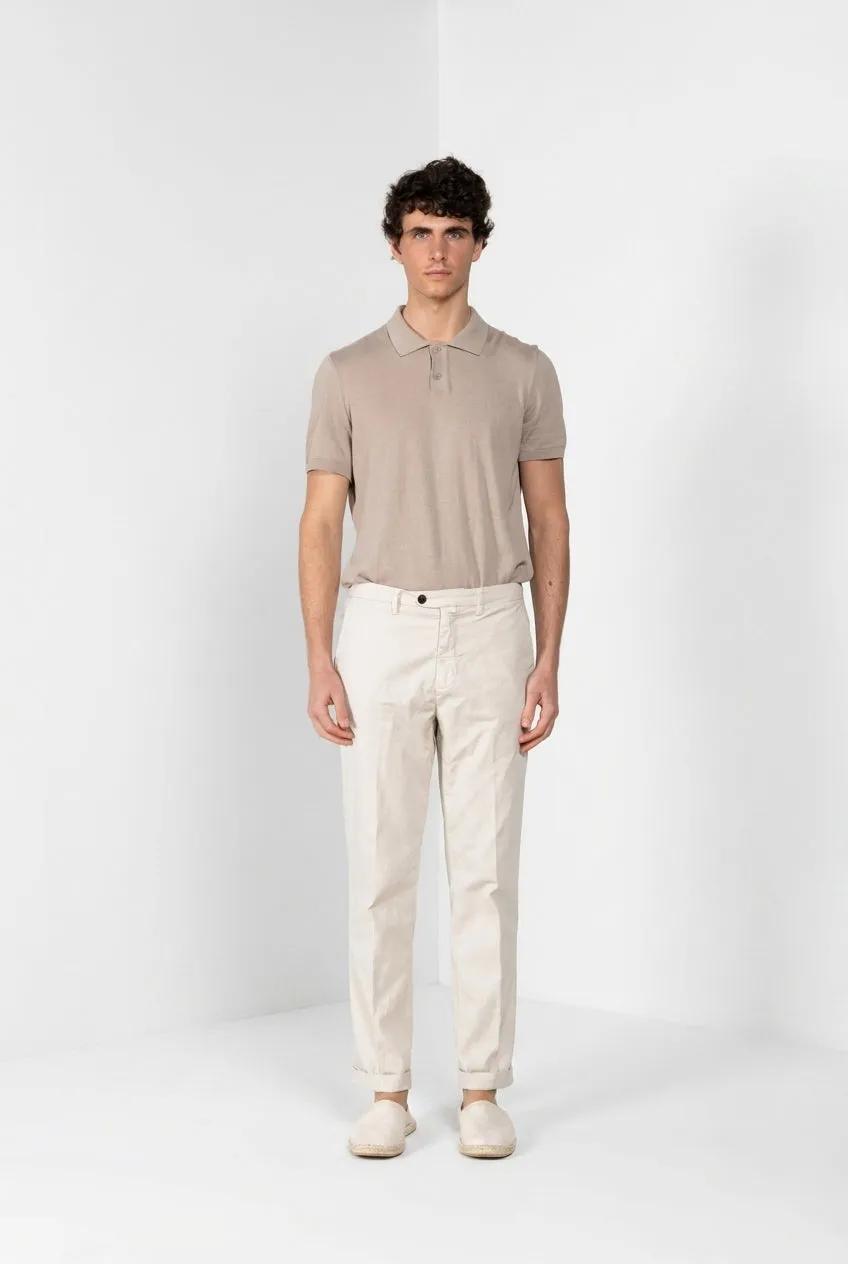 Mason's Boston Chino Uomo Stucco Relaxed Cotone Lino