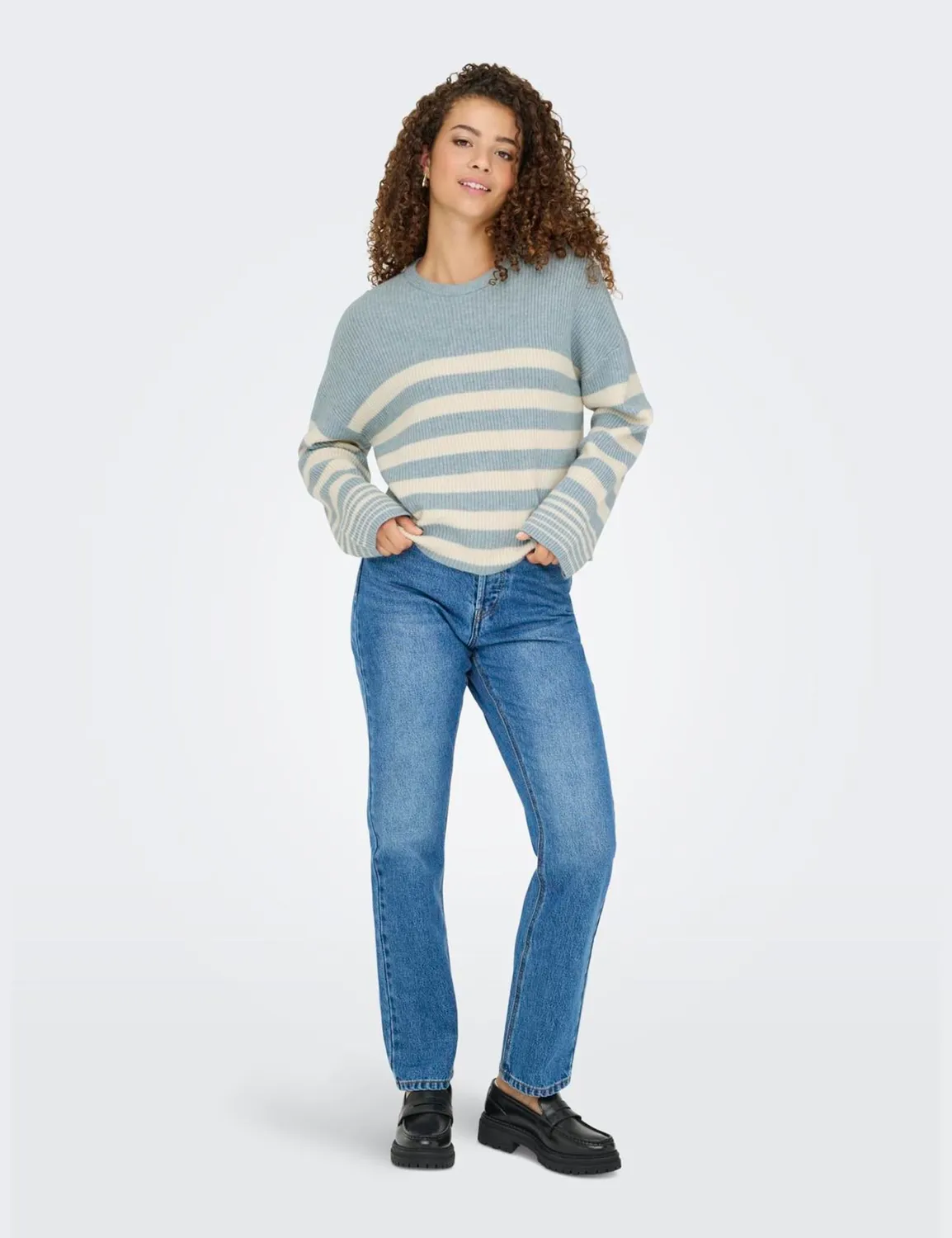 ONLY Onlkatia LS Rib Stripe O-Neck maglia taglia L