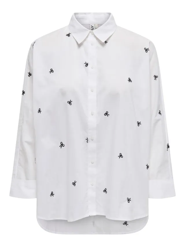 ONLY Onlnew camicia bianca box fit cotone XS