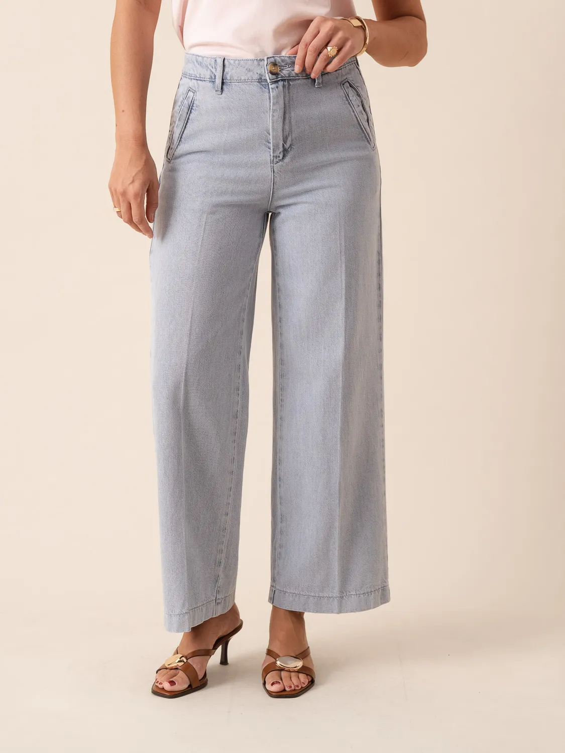 Oraije Eleonorette jeans wide azzurro chiaro petite