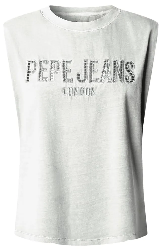Pepe Jeans Mirari canotta donna bianca con logo