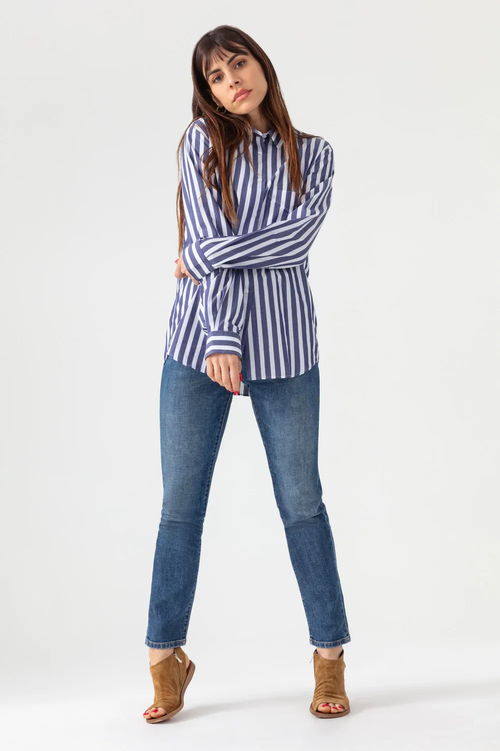 Acquaverde Crystal Jeans Slim Worn Dark