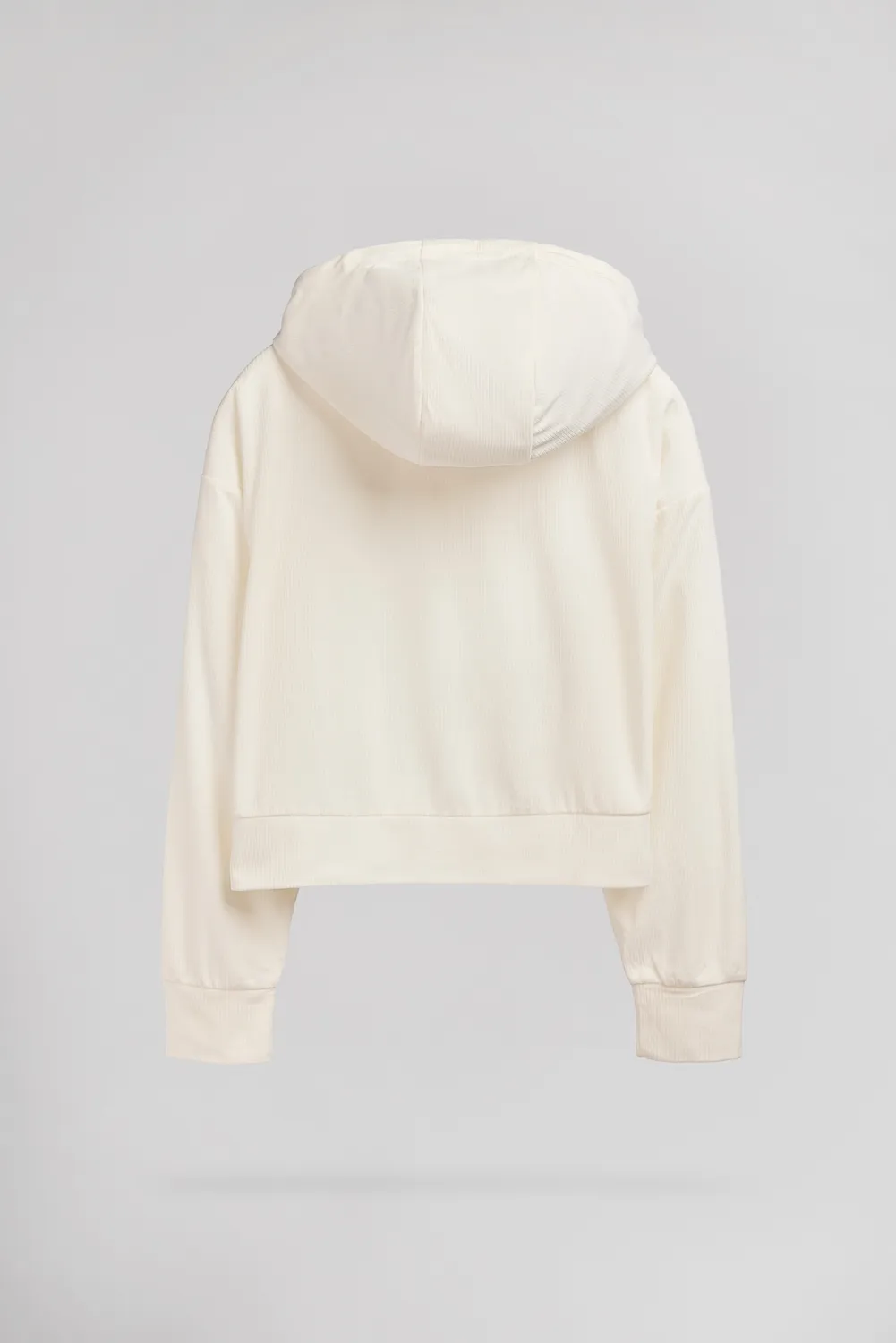 Teddy Smith S-Velt Hoody felpa donna bianca velluto cropped