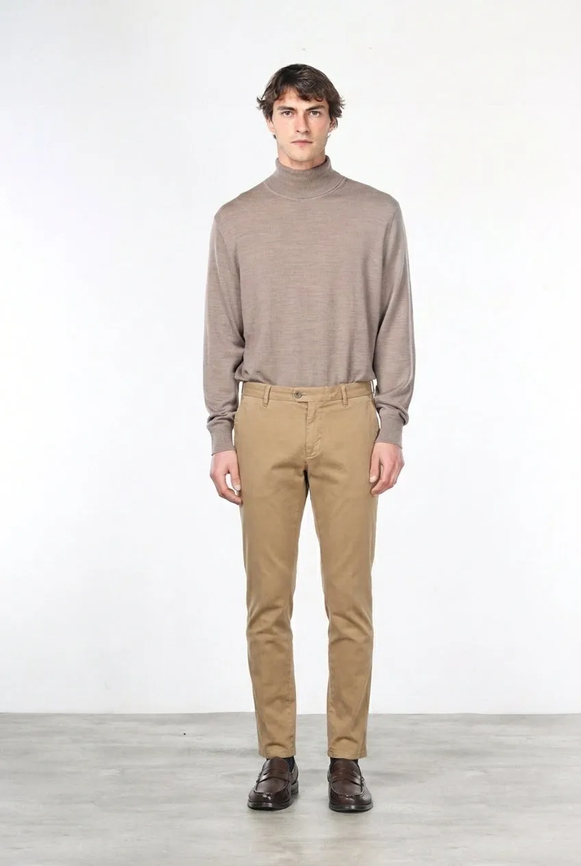 Mason's New York chino uomo beige scuro regular lana