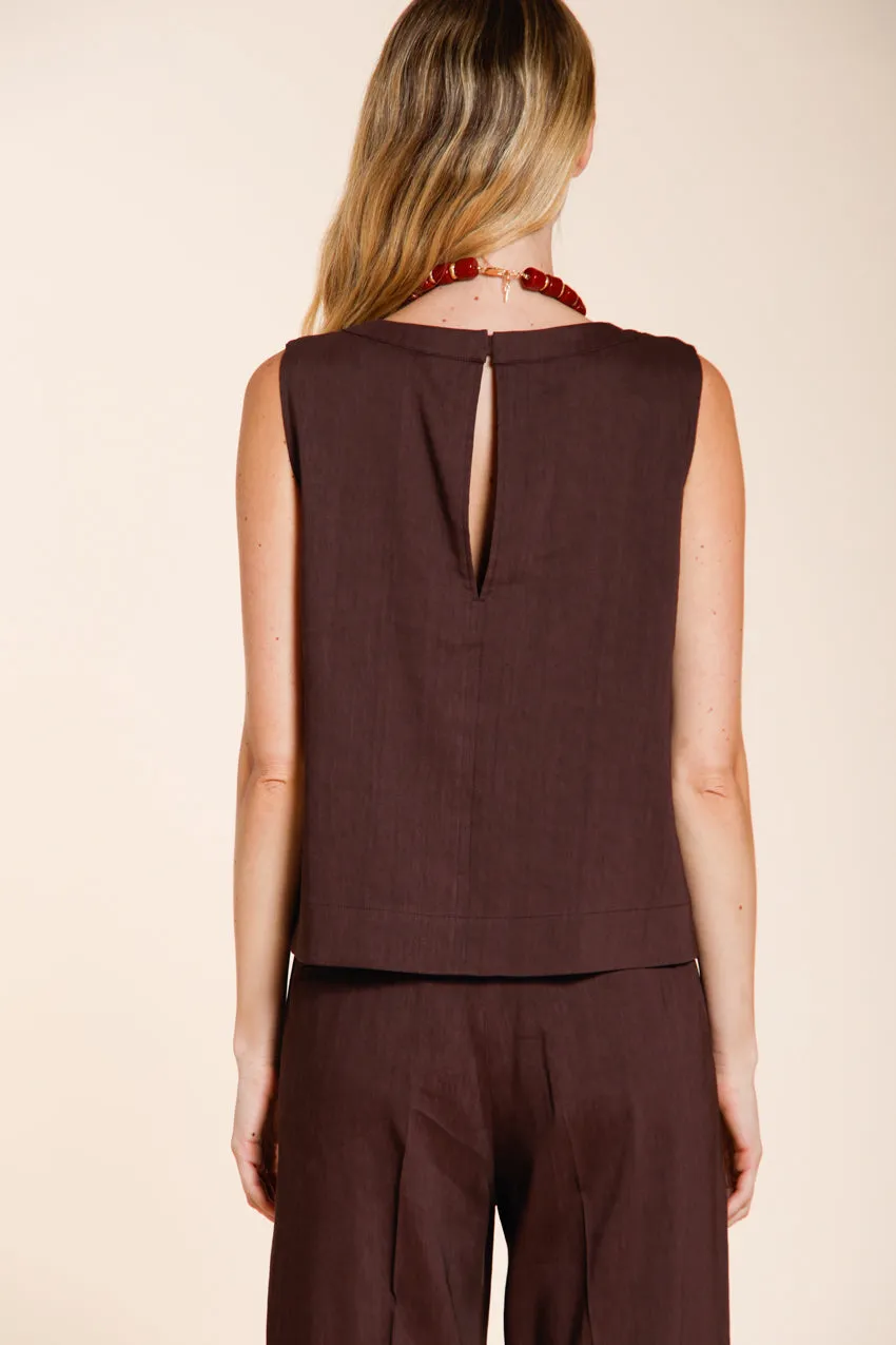 Mason's Nhabi camicia donna smanicata testa di moro
