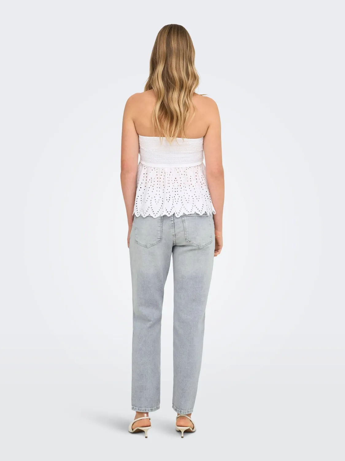 ONLY Onlemily Stretch HW St AK DNM Crop jeans grigio chiaro