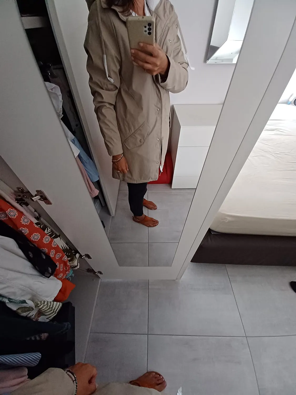ONLY Raincoat Giacca Antipioggia con Teddy fodera