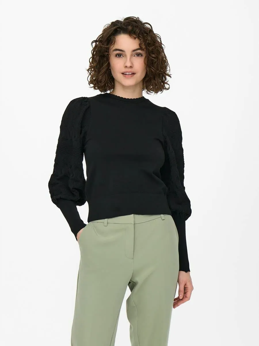 Only Onlmelita Pullover Donna Girocollo Maglia Lunga Nero