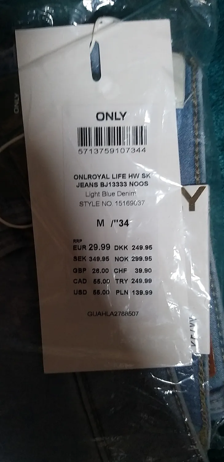 ONLY Onlroyal jeans skinny donna vita alta