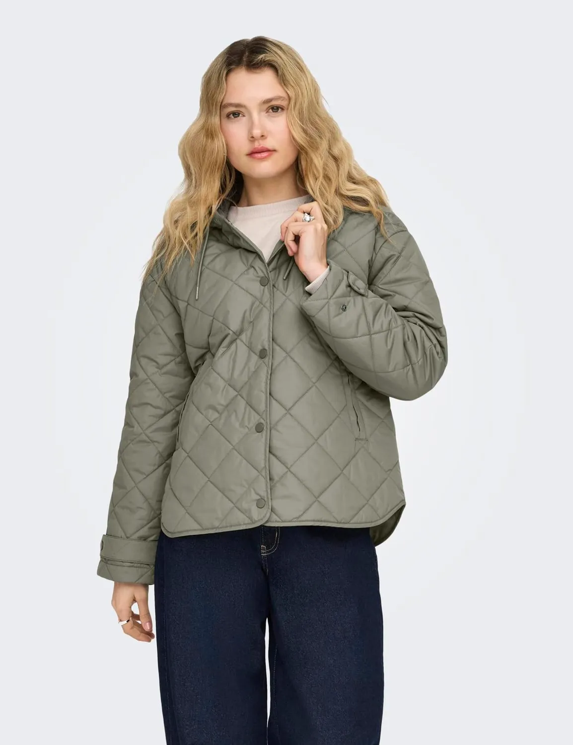 ONLY Onljuliet Quilted Hood giacca trapuntata XS oliva