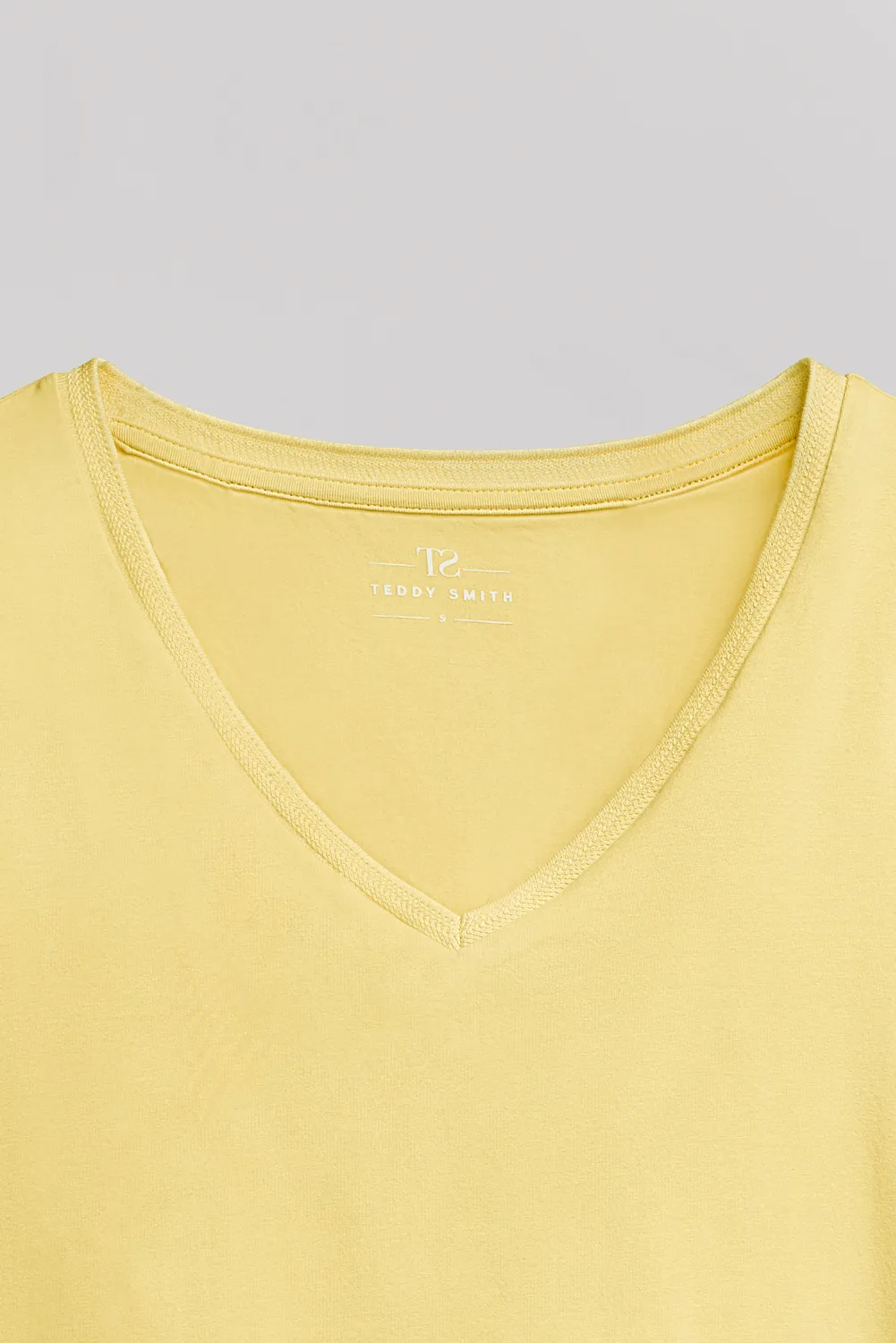 Teddy Smith T-Mia MC t-shirt giallo limone scollo V donna