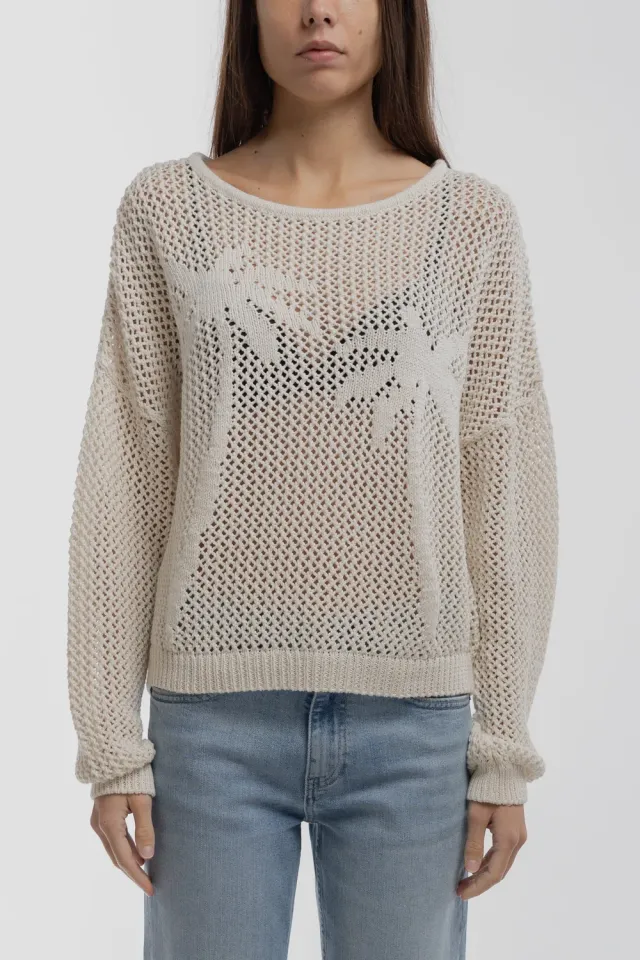 Teddy Smith P-Lilo Middle White pull traforato donna