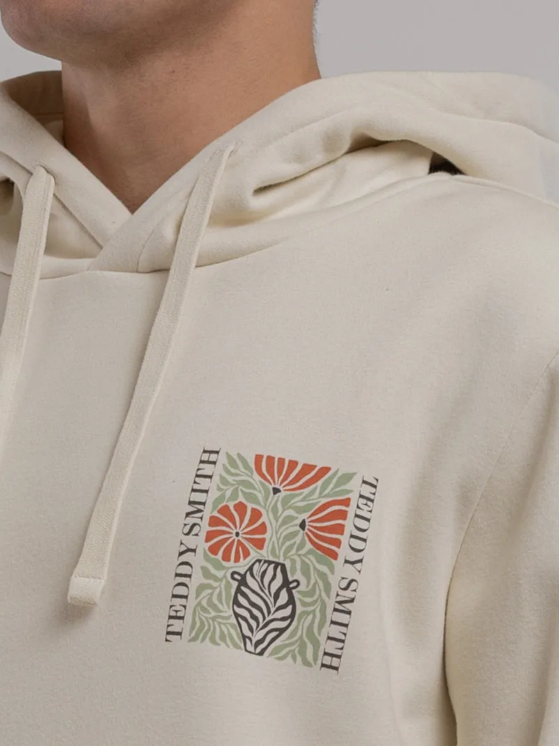 Teddy Smith S-Panorama Hood felpa cappuccio crema garzata