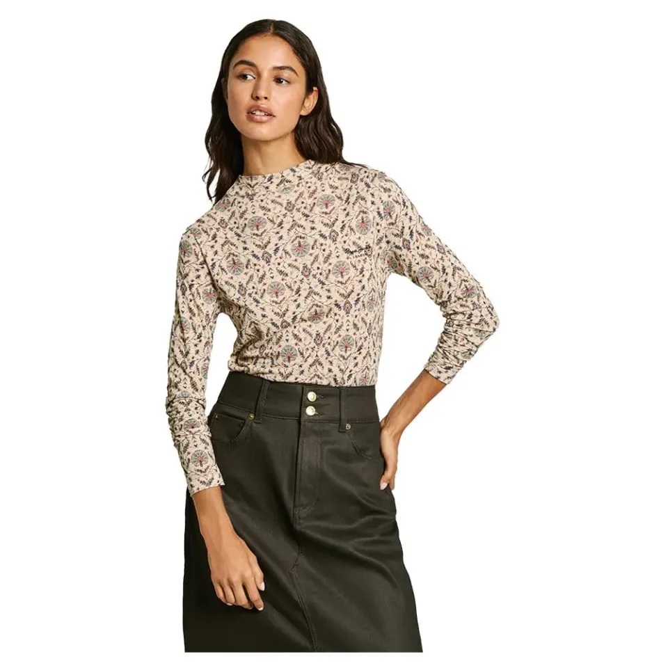 Pepe Jeans Eurice T-Shirt donna M maniche lunghe logo