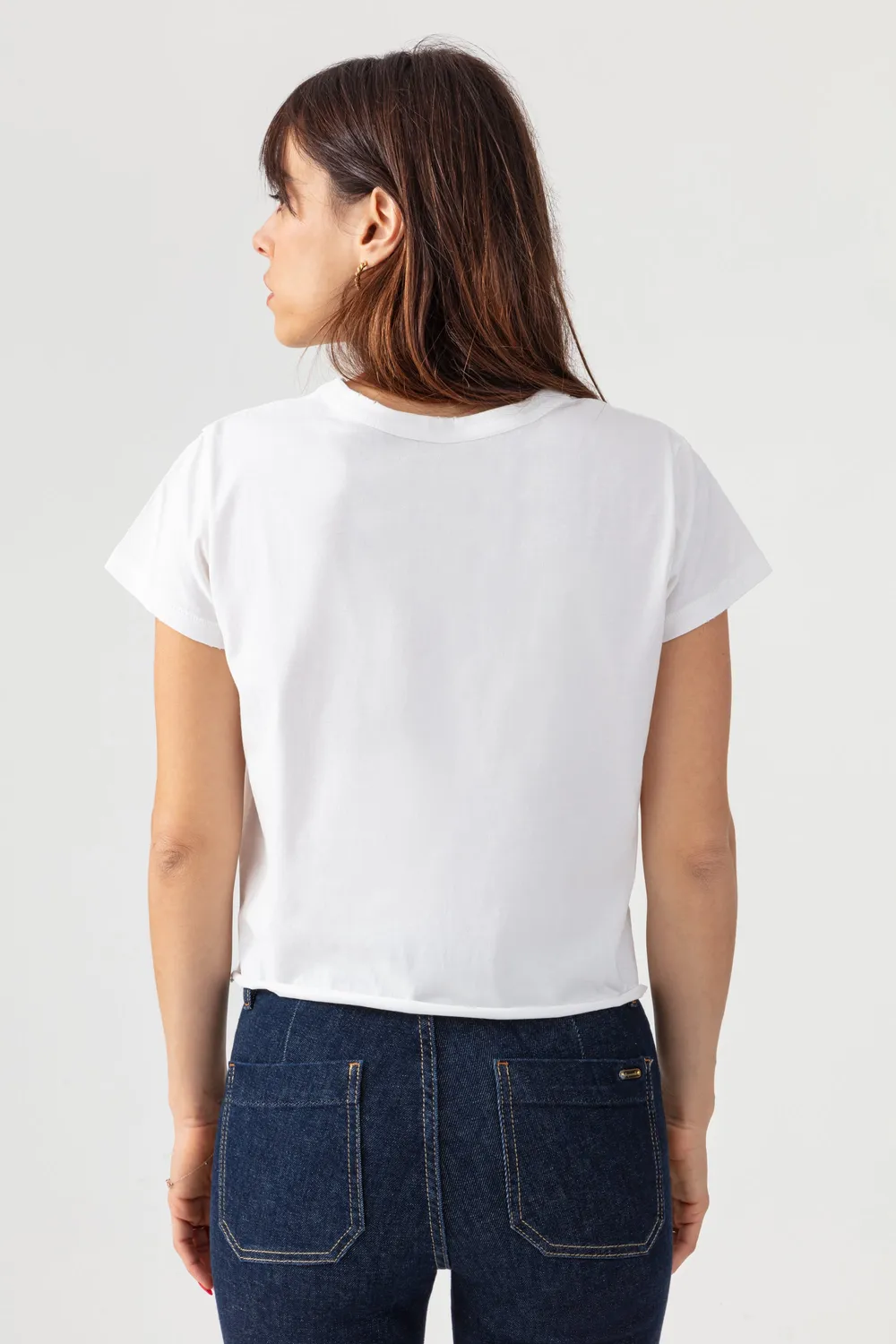 Acquaverde Court Effet Usé t-shirt cropped off white