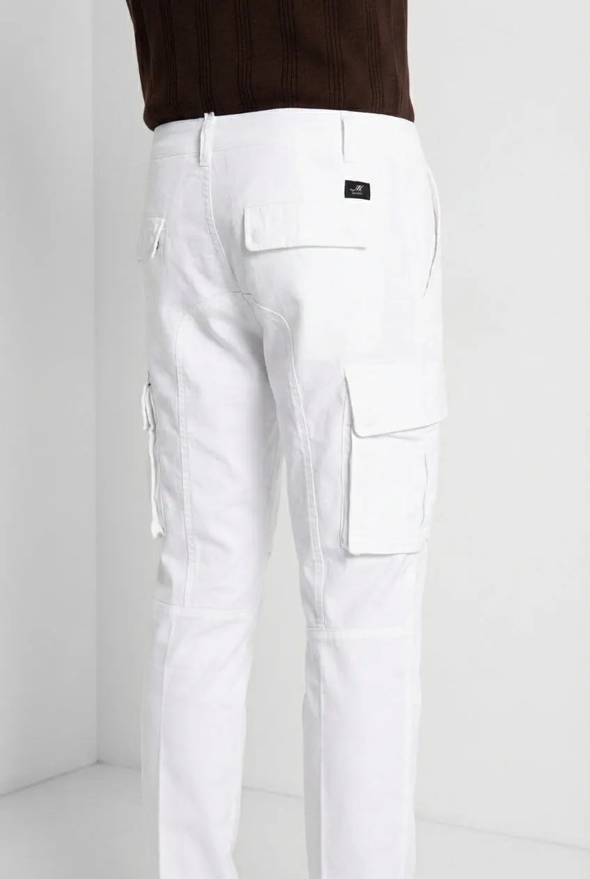 Mason's Chile pantalone cargo uomo bianco extra slim