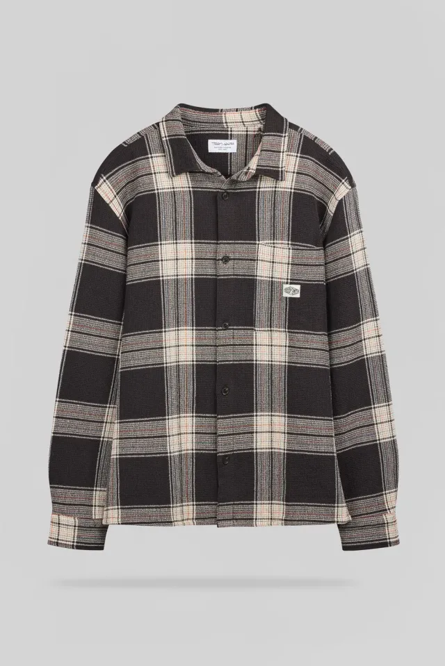 Teddy Smith C-Structure camicia uomo marrone quadri