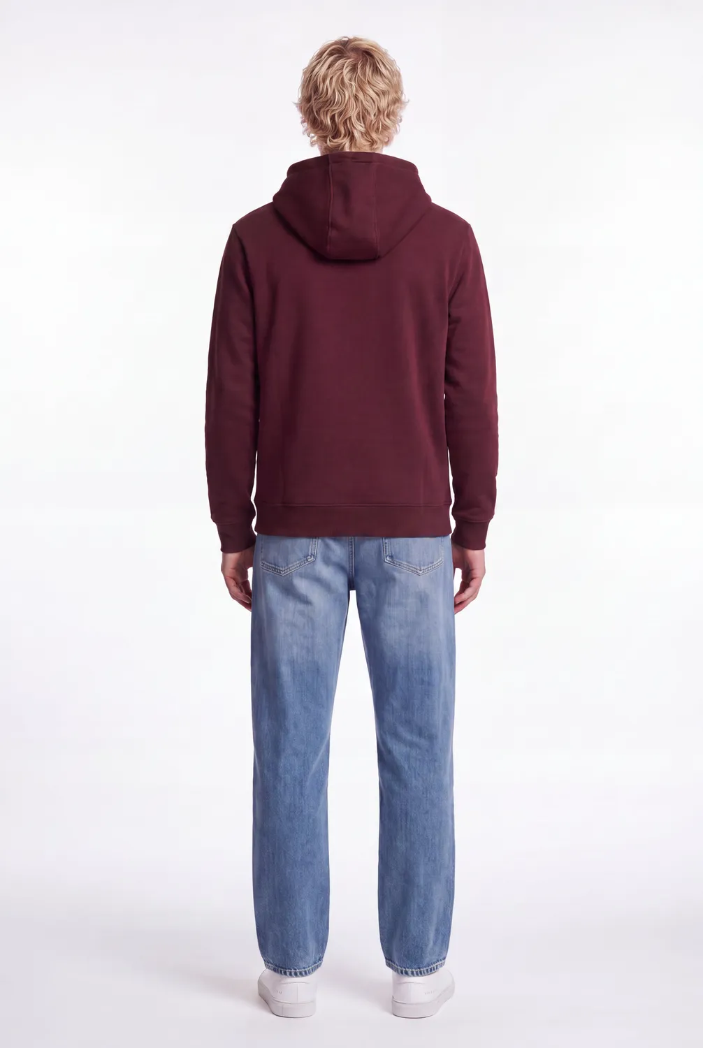 Teddy Smith S-Jim felpa uomo bordeaux scuro cappuccio