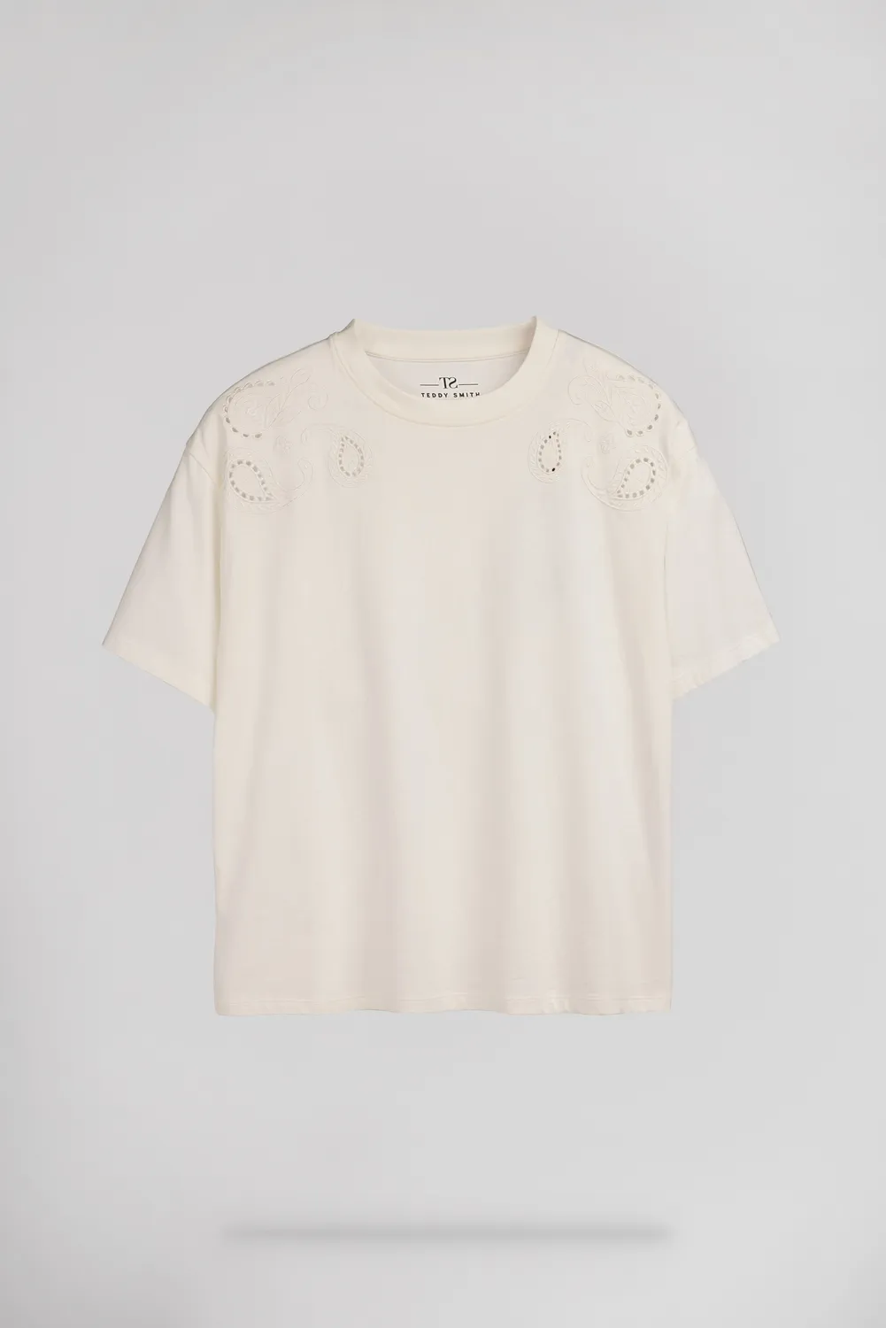 Teddy Smith T-Lyana MC Middle White t-shirt donna bianca oversize