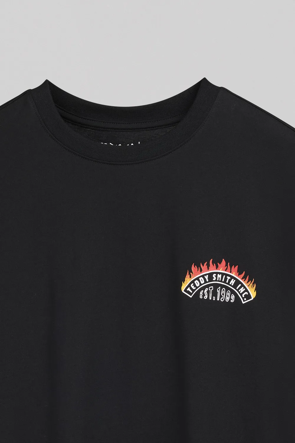 Teddy Smith T-Feu T-Shirt Bambino Nero Cotone Stampa