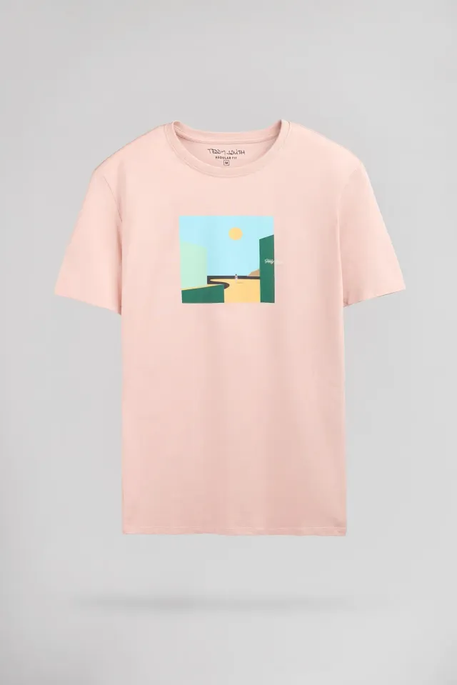 Teddy Smith T-Minimalist T-Shirt Rosa Pastello Uomo
