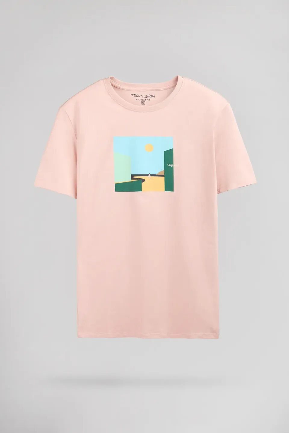 Teddy Smith T-Minimalist T-Shirt Rosa Pastello Uomo