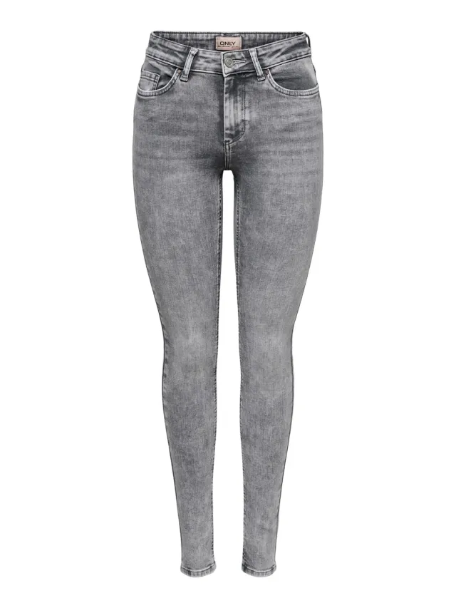 Only Onlblush Mid SK Tai jeans donna grigio chiaro skinny