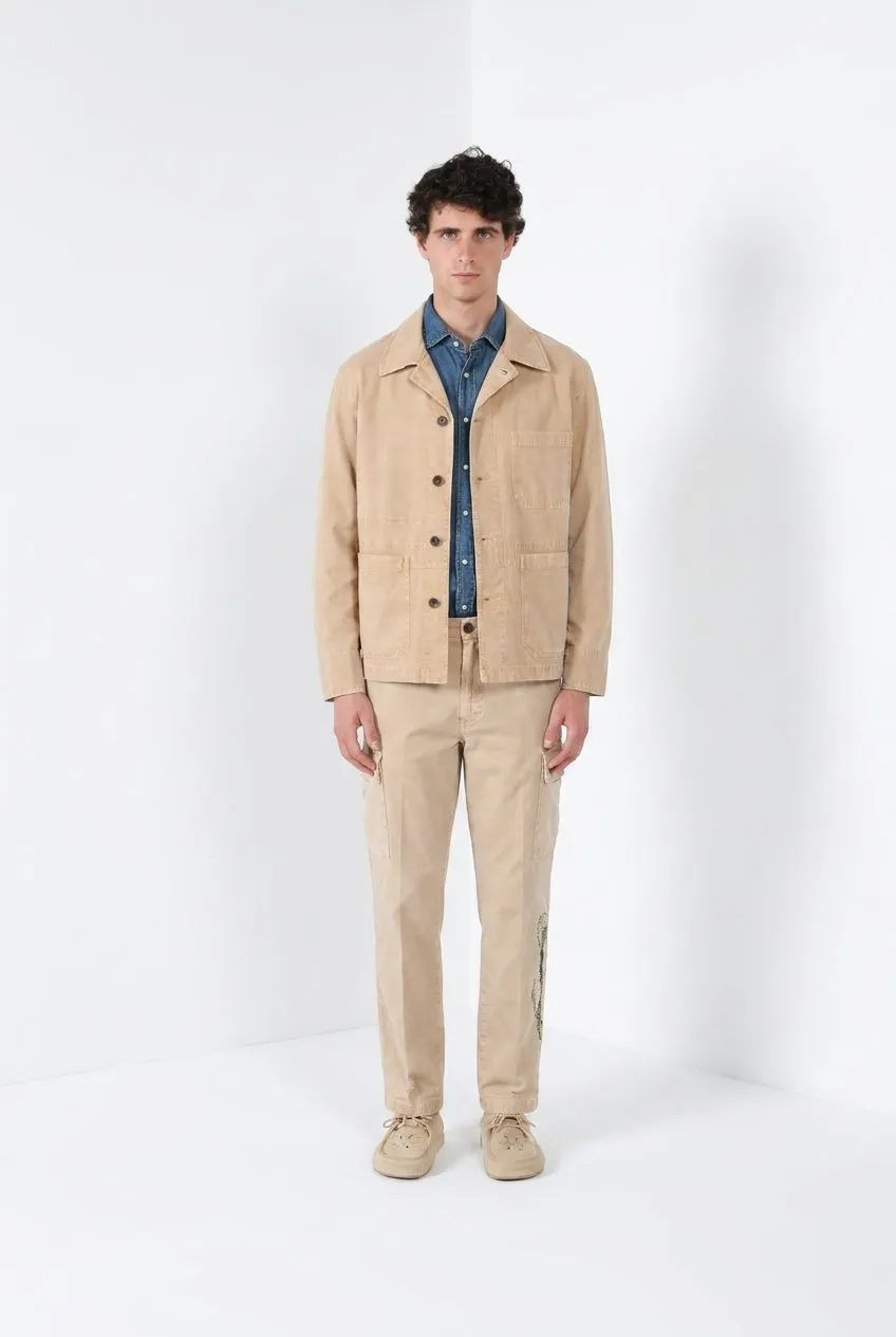 Mason's Detroit M74 overshirt uomo kaki cotone