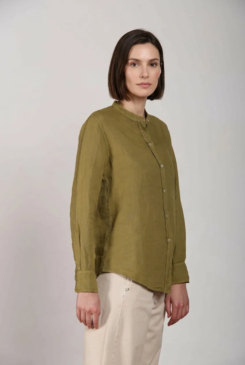 Mason's Delhi camicia verde acido lino 100%