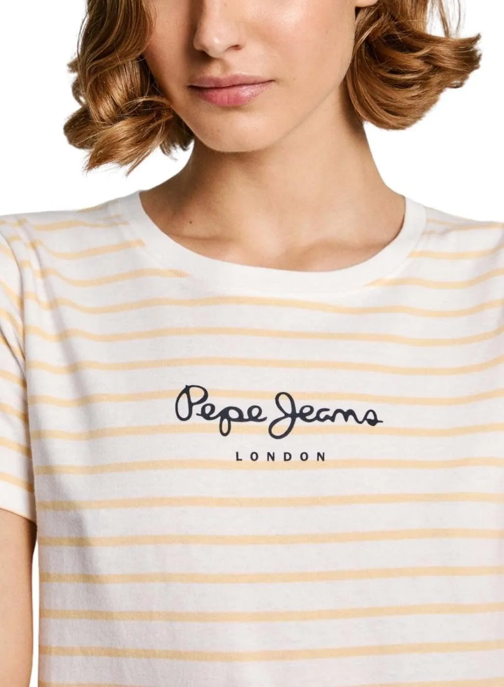 Pepe Jeans Elba t-shirt donna S righe logo davanti