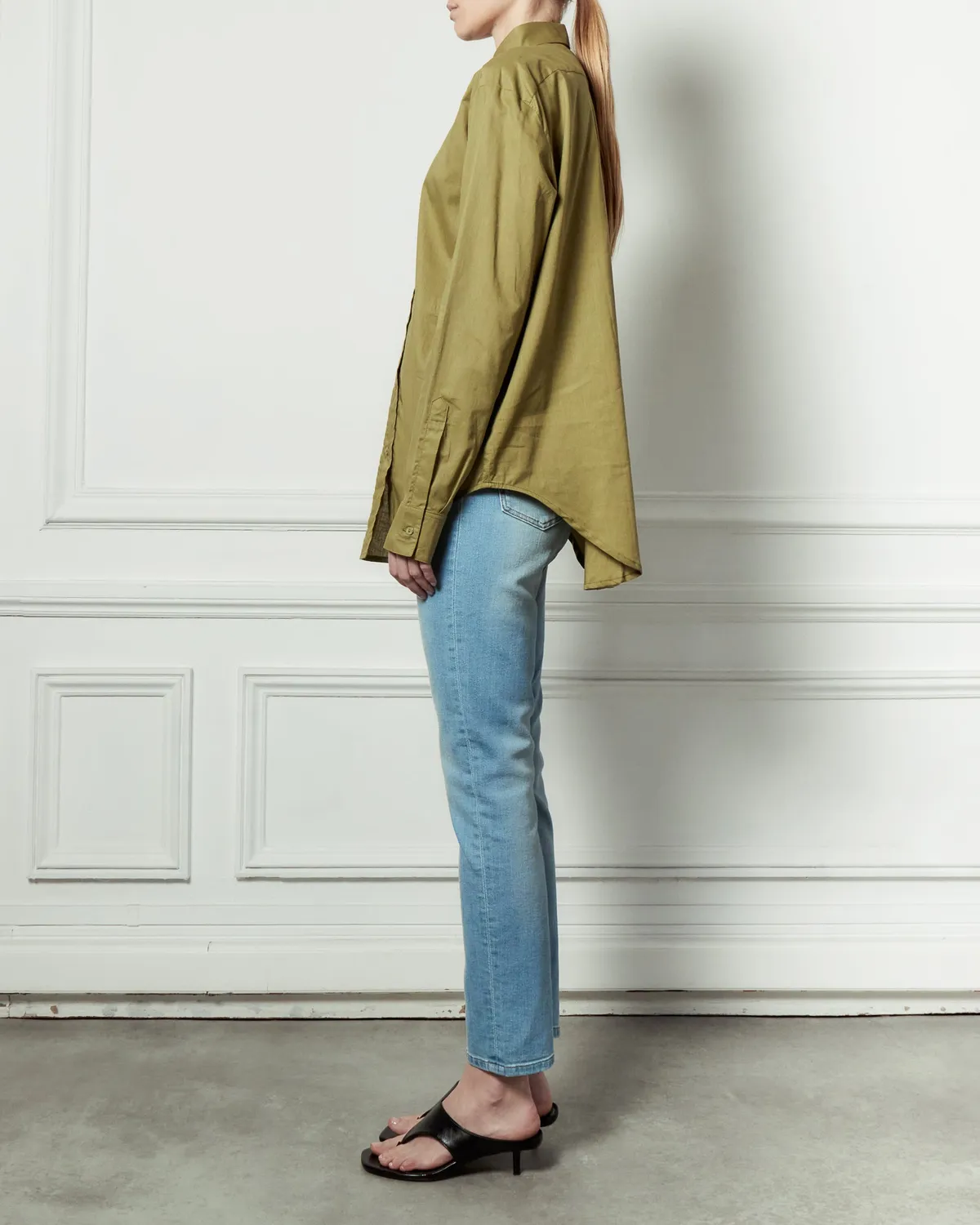 Acquaverde White Shirt Camicia Kaki Popeline Oversize