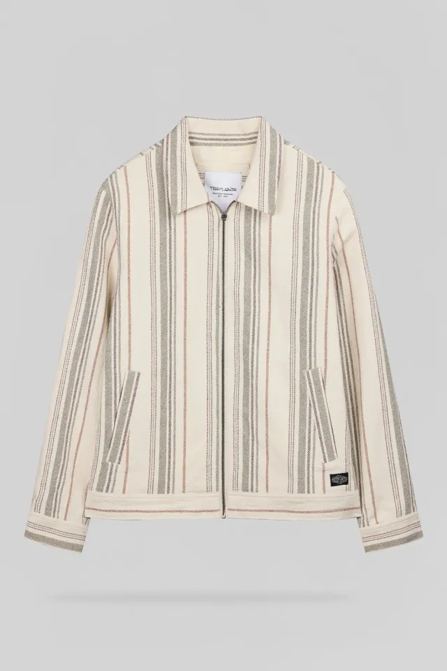 Teddy Smith B-Sheldon giacca crema righe mezza stagione