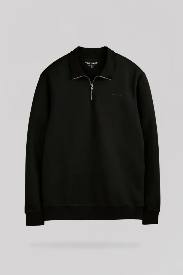 Teddy Smith S-Loan Felpa Mezza Zip Uomo Nero
