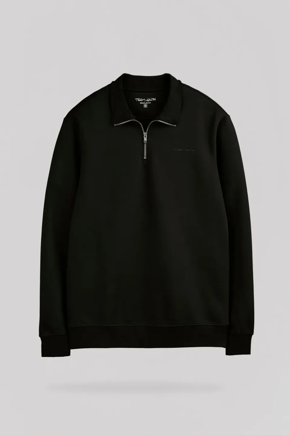 Teddy Smith S-Loan Felpa Mezza Zip Uomo Nero