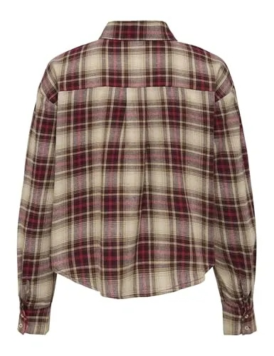 ONLY Onljilda LS Check Shirt Wvn camicia donna