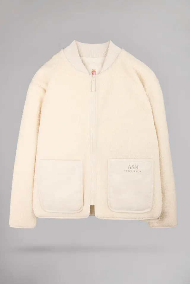 Teddy Smith B-Fentz giacca sherpa uomo cream pile